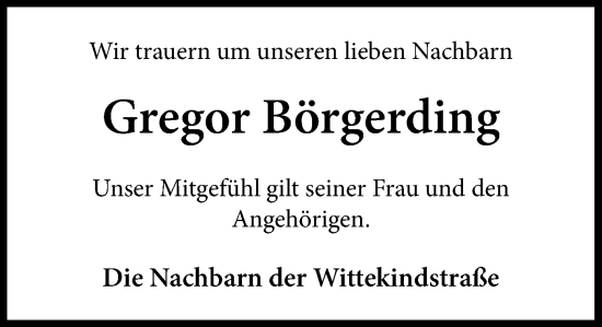 Anzeige von Gregor Börgerding von OM-Medien