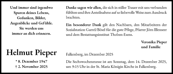 Anzeige von Helmut Pieper von OM-Medien