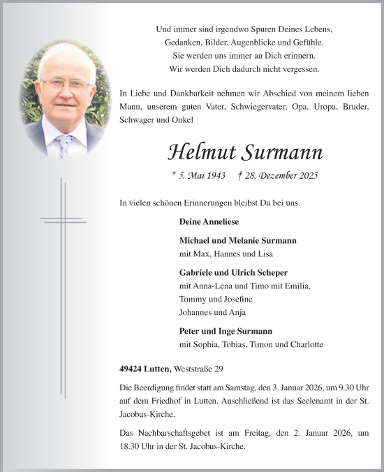 Anzeige von Helmut Surmann von OM-Medien