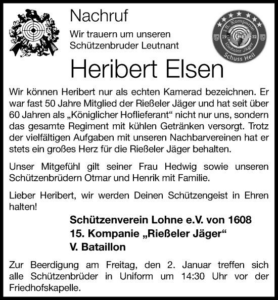 Anzeige von Heribert Elsen von OM-Medien