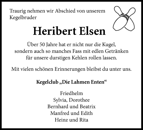 Anzeige von Heribert Elsen von OM-Medien