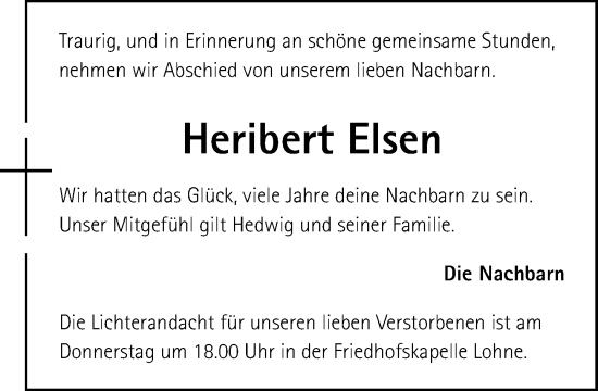 Anzeige von Heribert Elsen von OM-Medien