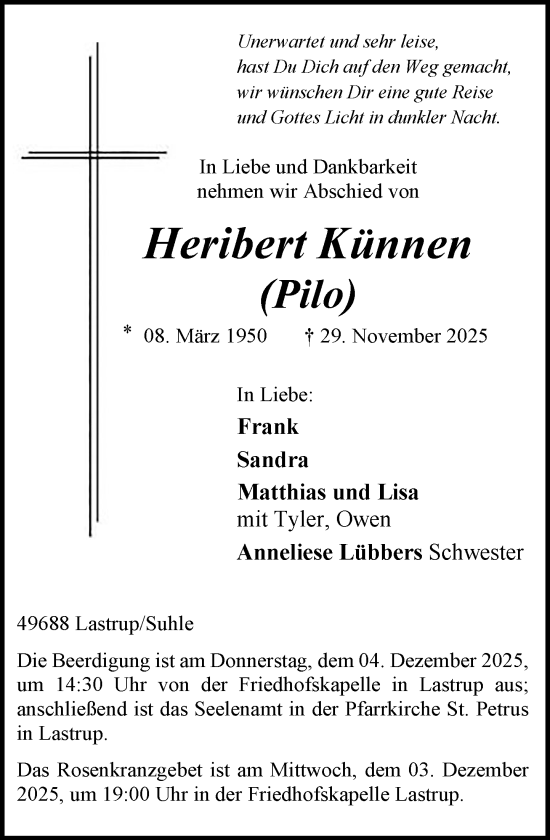 Anzeige von Heribert Künnen von OM-Medien