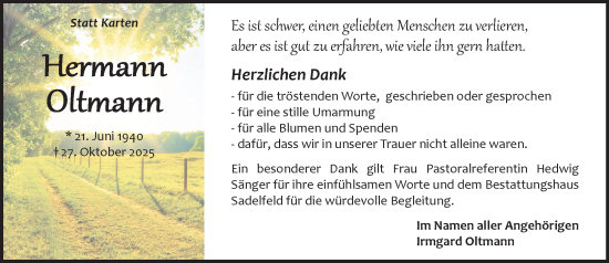 Anzeige von Hermann Oltmann von OM-Medien