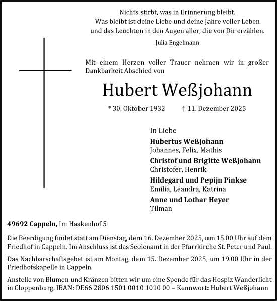 Anzeige von Hubert Weßjohann von OM-Medien