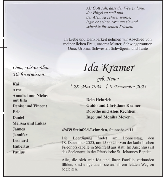 Anzeige von Ida Kramer von OM-Medien