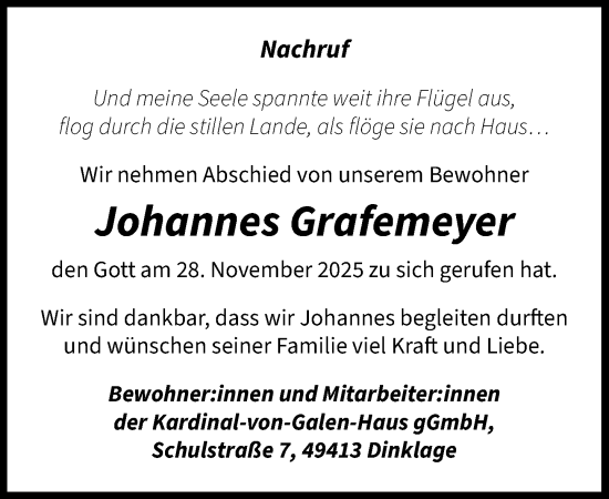Anzeige von Johannes Grafemeyer von OM-Medien