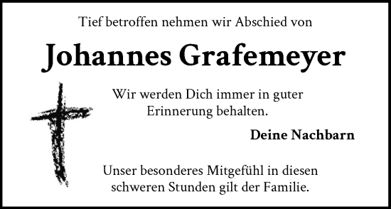 Anzeige von Johannes Grafemeyer von OM-Medien