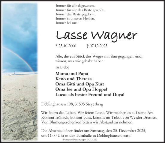 Anzeige von Lasse Wagner von OM-Medien