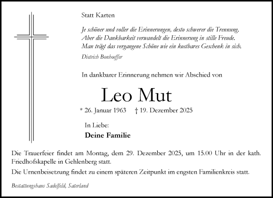 Anzeige von Leo Mut von OM-Medien