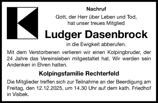Anzeige von Ludger Dasenbrock von OM-Medien