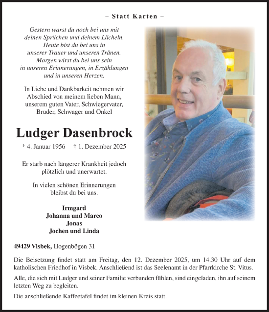 Anzeige von Ludger Dasenbrock von OM-Medien