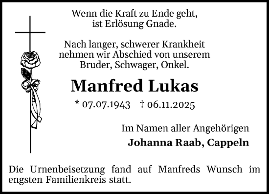 Anzeige von Manfred Lukas von OM-Medien