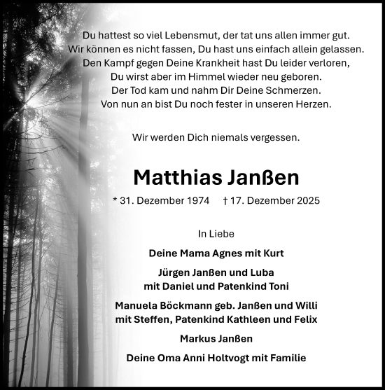 Anzeige von Matthias Janßen von OM-Medien