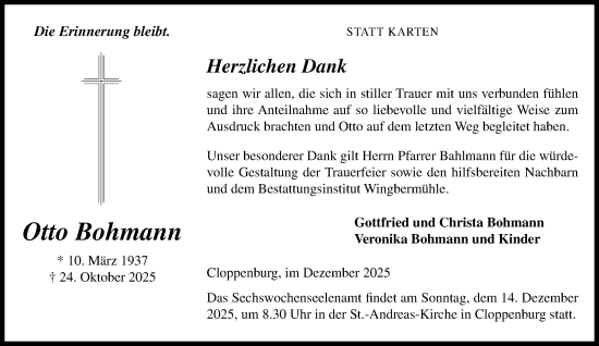 Anzeige von Otto Bohmann von OM-Medien