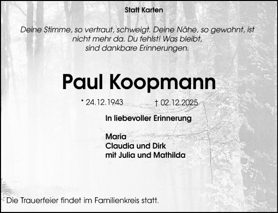 Anzeige von Paul Koopmann von OM-Medien