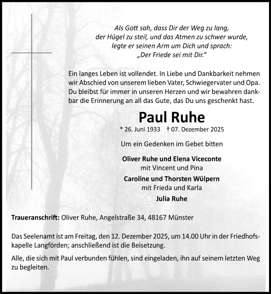 Anzeige von Paul Ruhe von OM-Medien