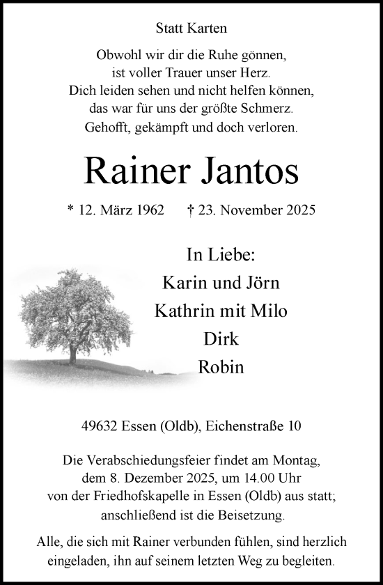 Anzeige von Rainer Jantos von OM-Medien
