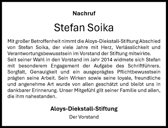 Anzeige von Stefan Soika von OM-Medien