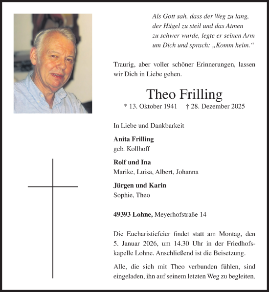 Anzeige von Theo Frilling von OM-Medien