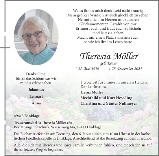 Anzeige von Theresia Möller von OM-Medien