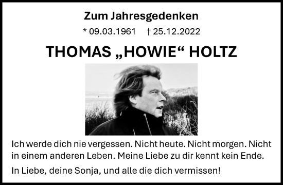 Anzeige von Thomas Holtz von OM-Medien
