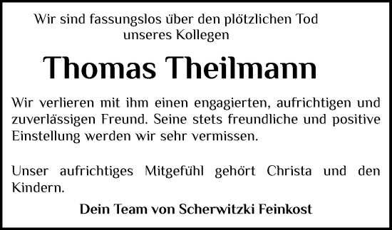 Anzeige von Thomas Theilmann von OM-Medien