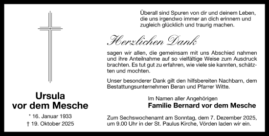 Anzeige von Ursula vor dem Mesche von OM-Medien