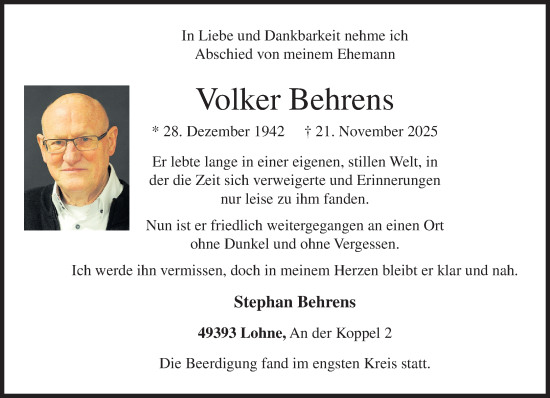 Anzeige von Volker Behrens von OM-Medien