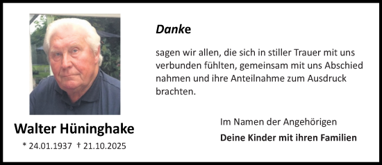Anzeige von Walter Hüninghake von OM-Medien