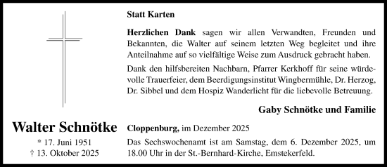 Anzeige von Walter Schnötke von OM-Medien