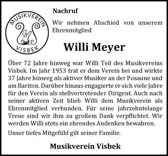 Anzeige von Willi Meyer von OM-Medien