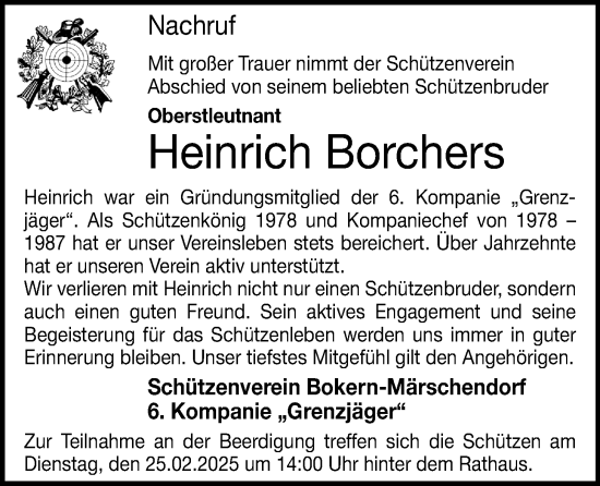 Anzeige von Borchers Heinrich  