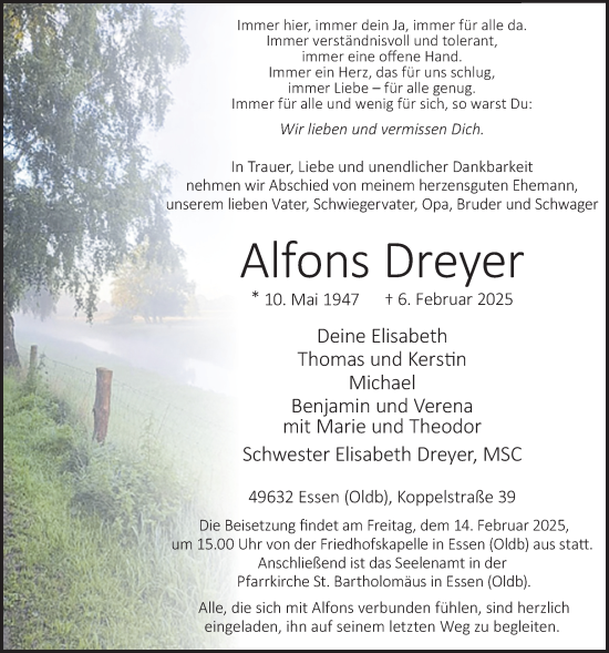 Anzeige von Alfons Dreyer von OM-Medien