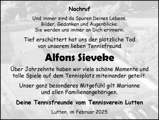 Anzeige von Alfons Sieveke von OM-Medien