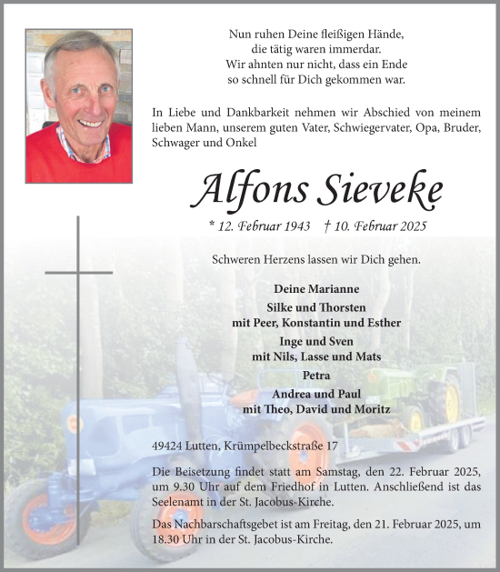 Anzeige von Alfons Sieveke von OM-Medien