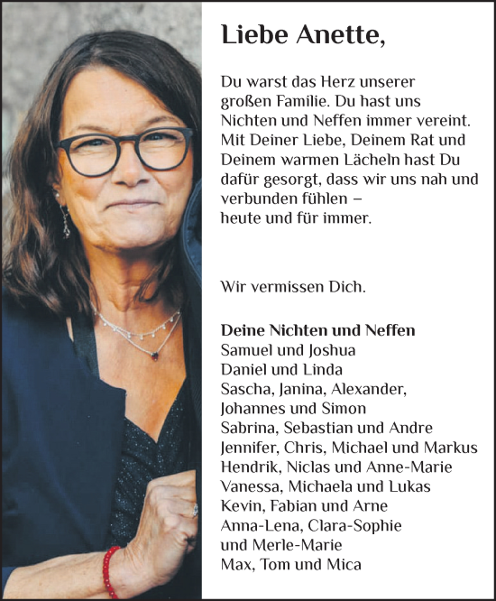 Anzeige von Anette Nuxoll von OM-Medien