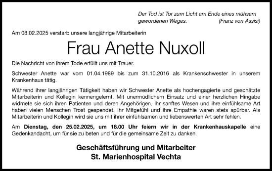 Anzeige von Anette Nuxoll von OM-Medien