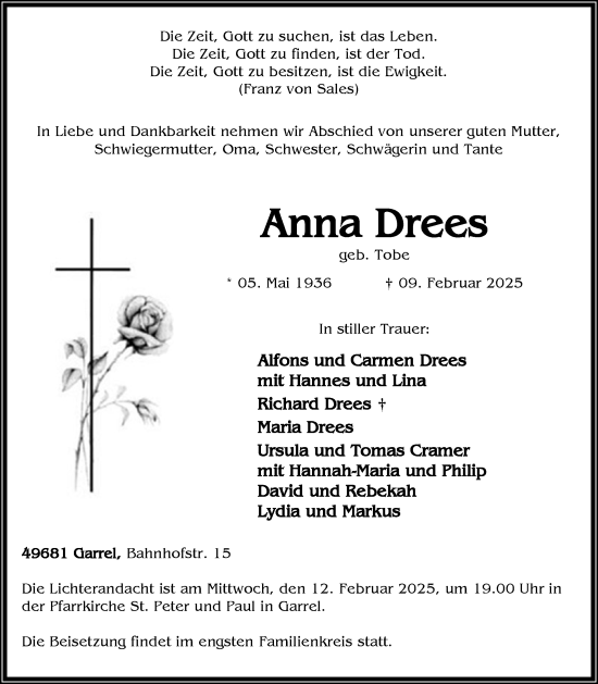 Anzeige von Anna Drees von OM-Medien