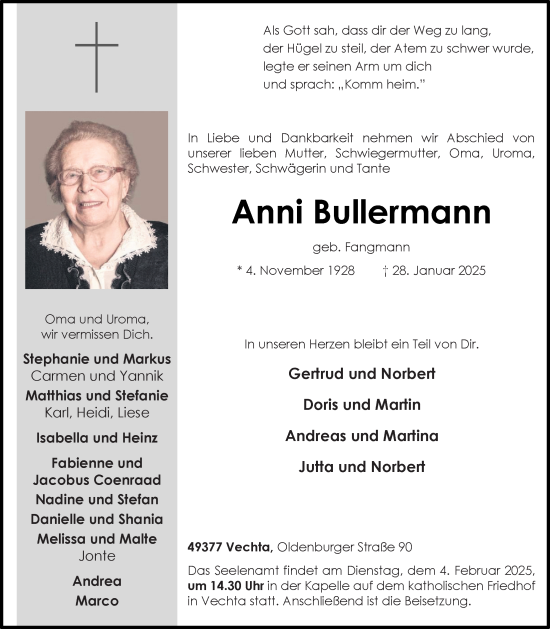 Anzeige von Anni Bullermann von OM-Medien