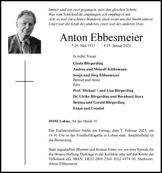 Anzeige von Anton Ebbesmeier von OM-Medien