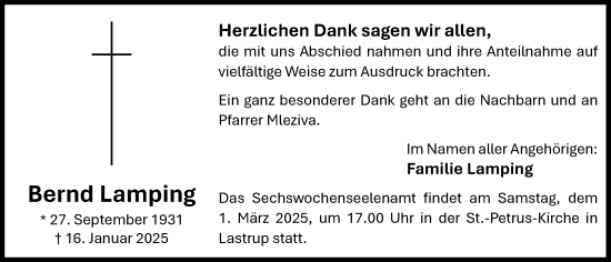 Anzeige von Bernd Lamping von OM-Medien