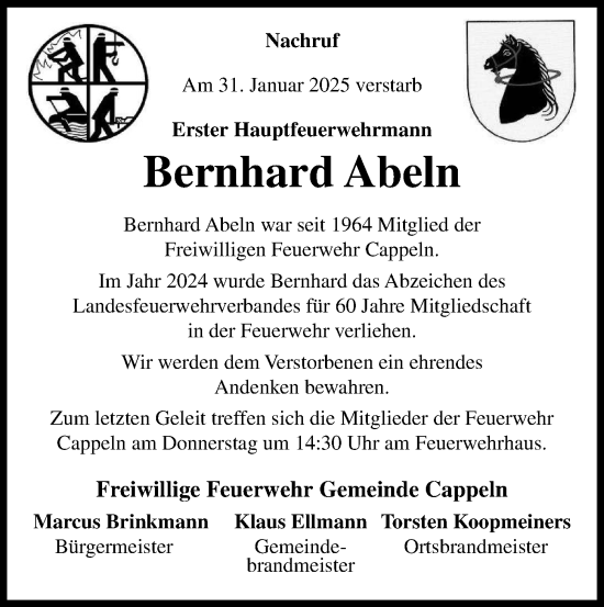 Anzeige von Bernhard Abeln von OM-Medien