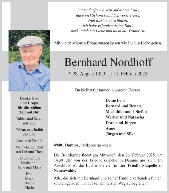 Anzeige von Bernhard Nordhoff von OM-Medien