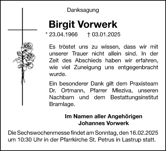 Anzeige von Birgit Vorwerk von OM-Medien