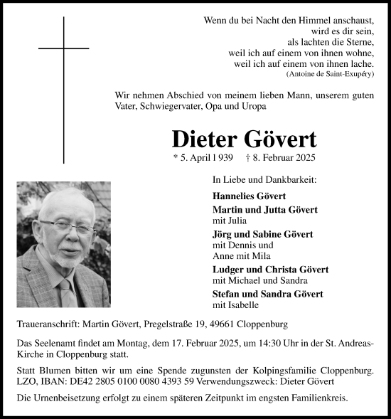 Anzeige von Dieter Gövert von OM-Medien