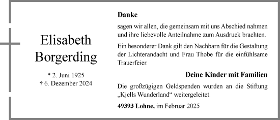Anzeige von Elisabeth Borgerding von OM-Medien