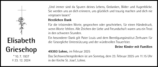 Anzeige von Elisabeth Griesehop von OM-Medien
