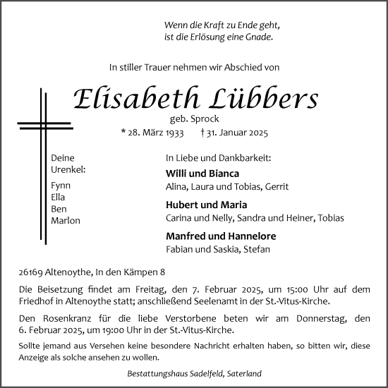 Anzeige von Elisabeth Lübbers von OM-Medien