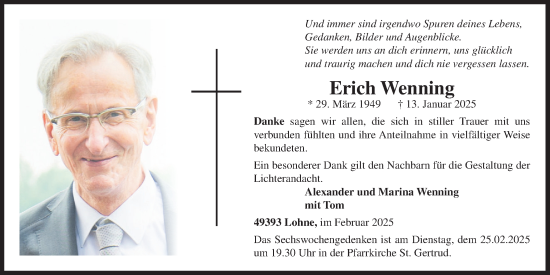 Anzeige von Erich Wenning von OM-Medien